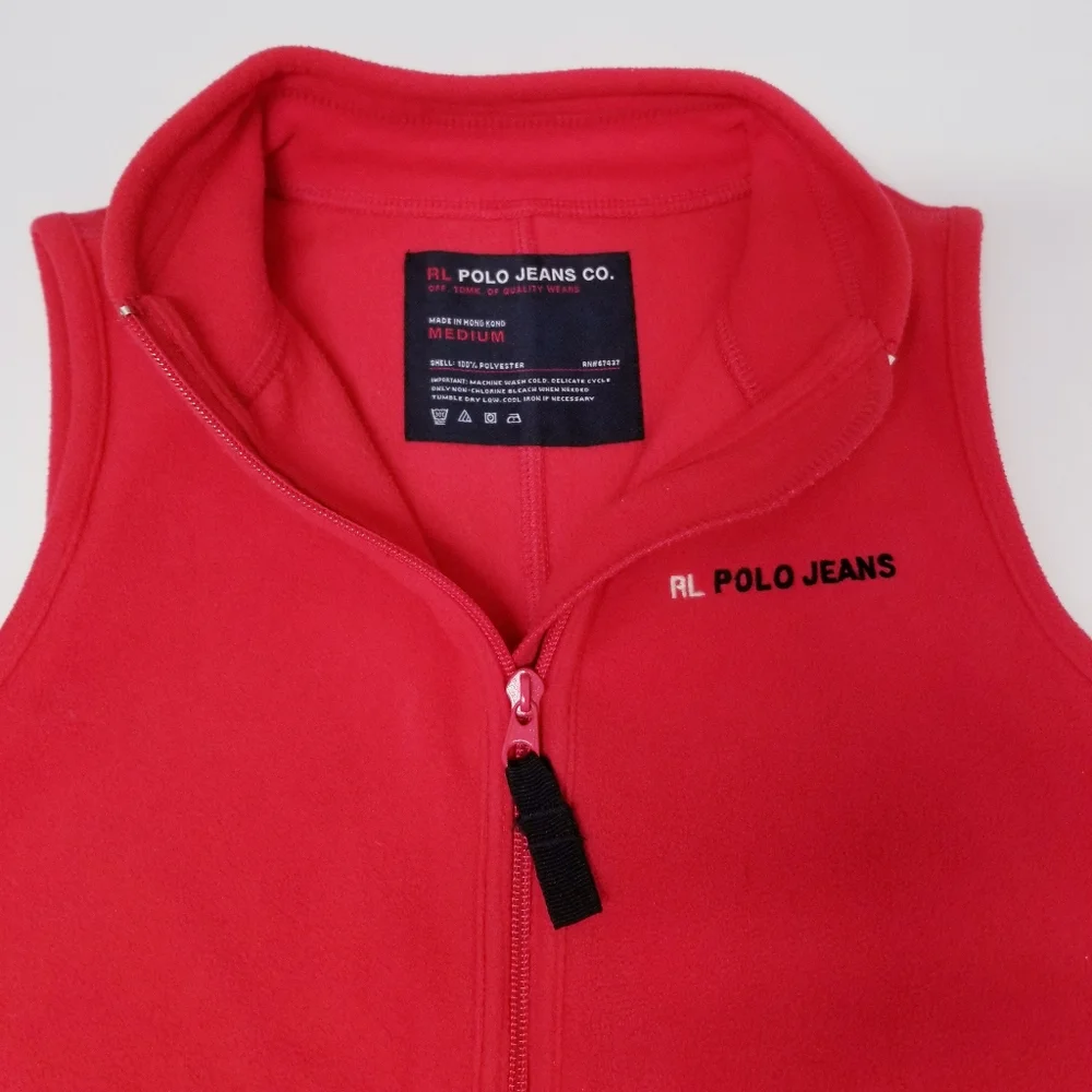 Ralph Lauren Polo Jeans Co Boy's Red Fleece Vest Sz M